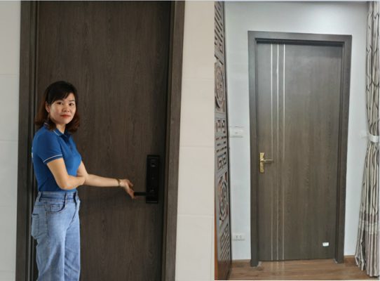 Lắp đặt cửa gỗ nhựa Composite tại Tiên Phước 1